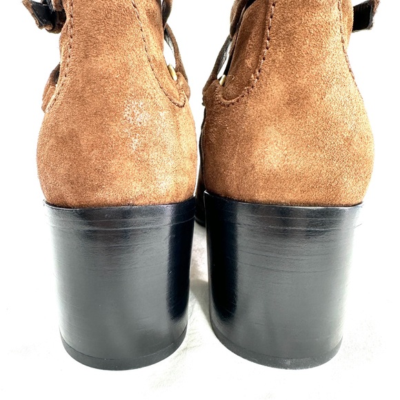 Rag Bone Hazel Women Size 10 EU 40 Brown Calf Suede Buckle Boot Brass MSRP $495 - Picture 5 of 10